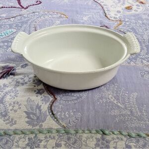 Vintage DRU Holland Enamel Cast Iron Mini Casserole | Mid-Century Dutch